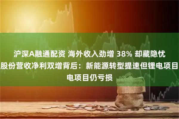 沪深A融通配资 海外收入劲增 38% 却藏隐忧！杰瑞股份营收净利双增背后：新能源转型提速但锂电项目仍亏损