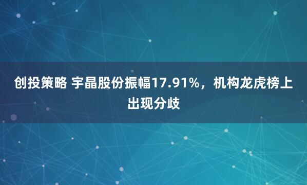 创投策略 宇晶股份振幅17.91%，机构龙虎榜上出现分歧